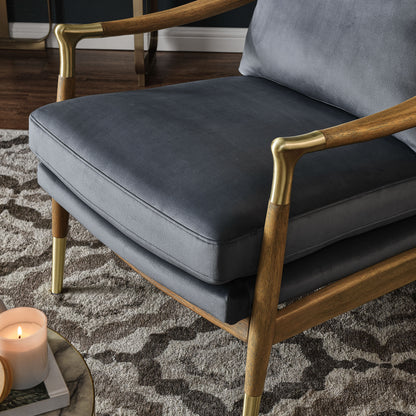 Langford Performance Velvet Accent Armchair by Furniture For America