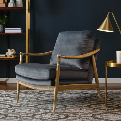 Langford Performance Velvet Accent Armchair by Furniture For America