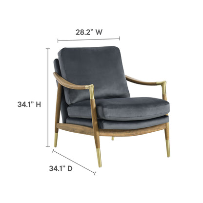 Langford Performance Velvet Accent Armchair by Furniture For America
