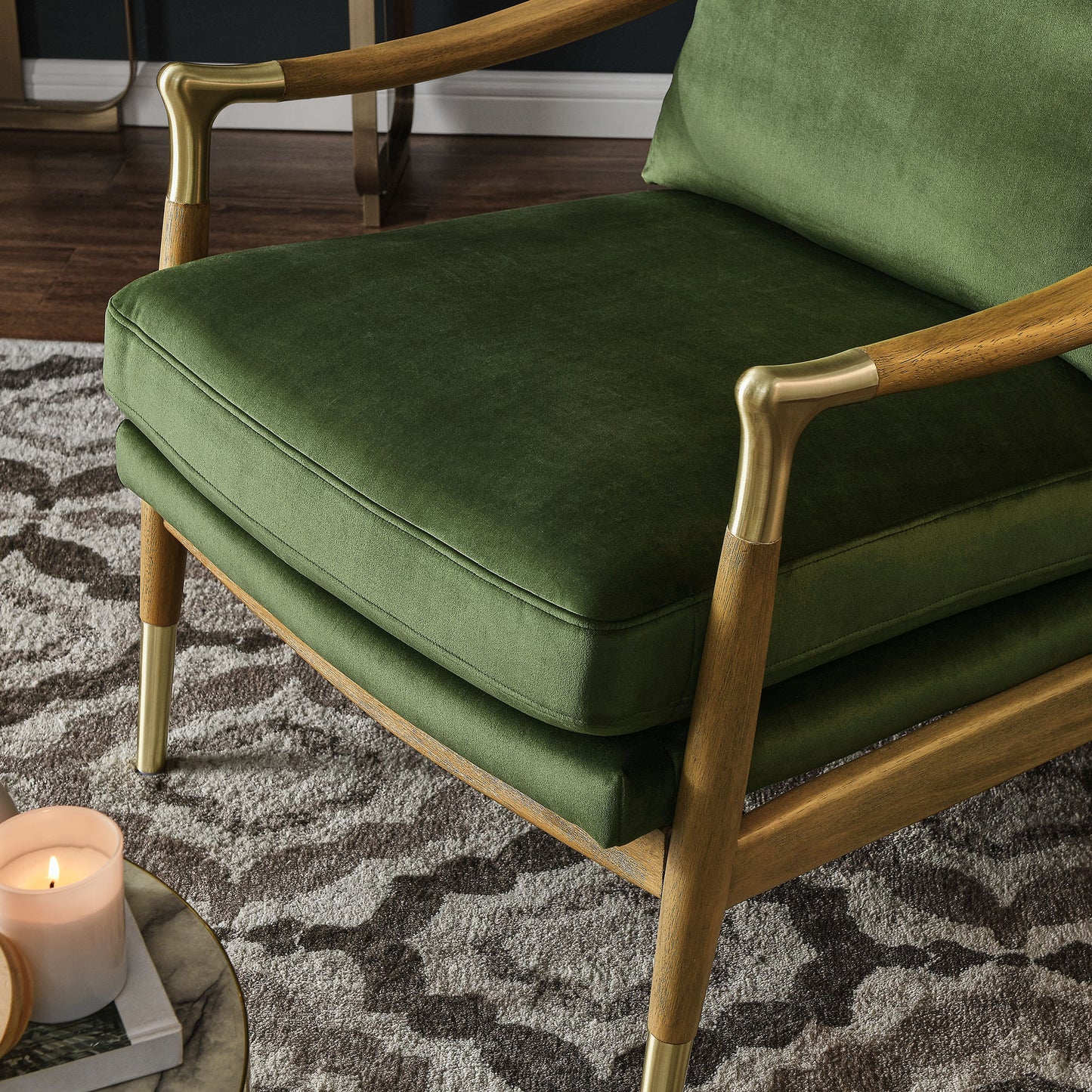 Langford Performance Velvet Accent Armchair by Furniture For America