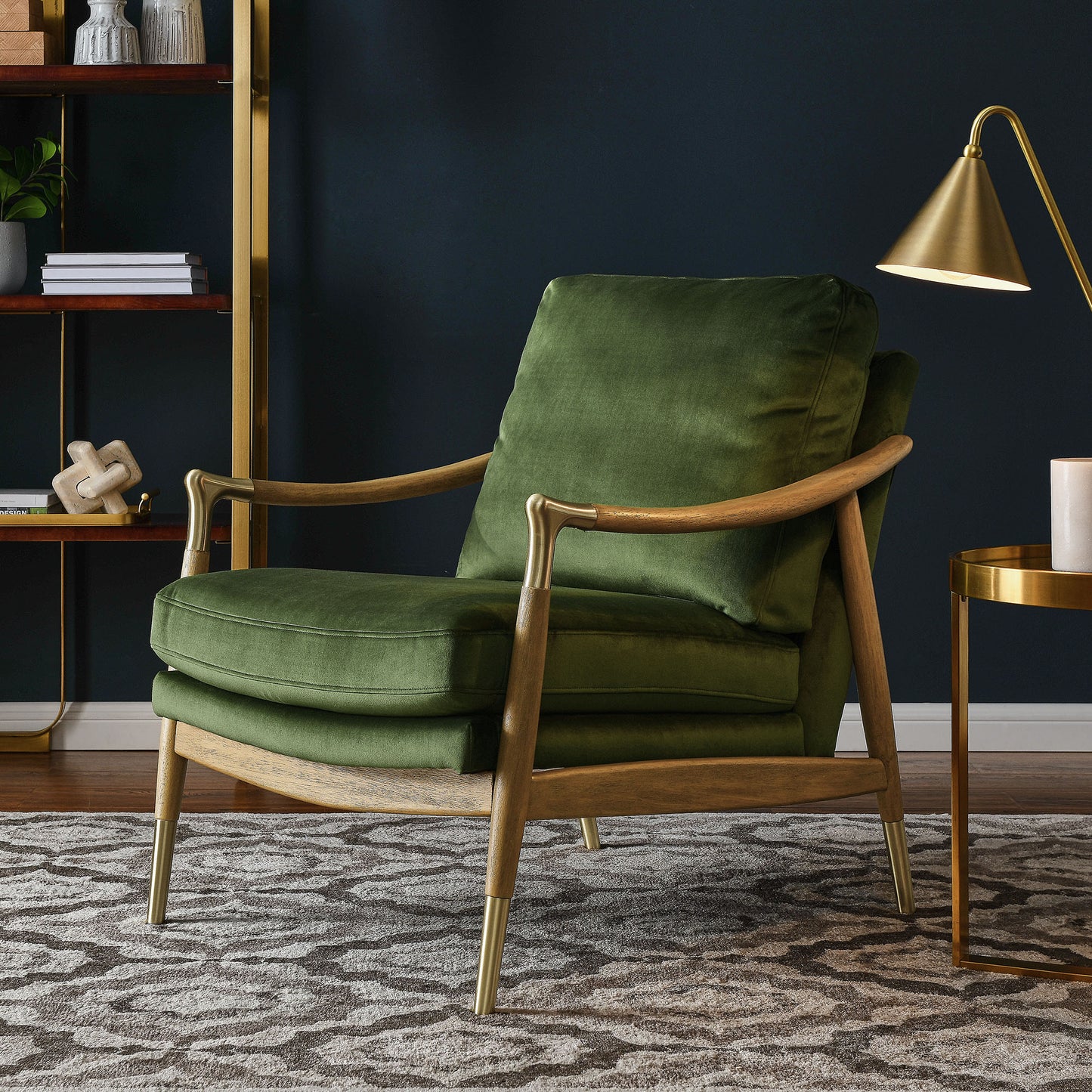 Langford Performance Velvet Accent Armchair by Furniture For America