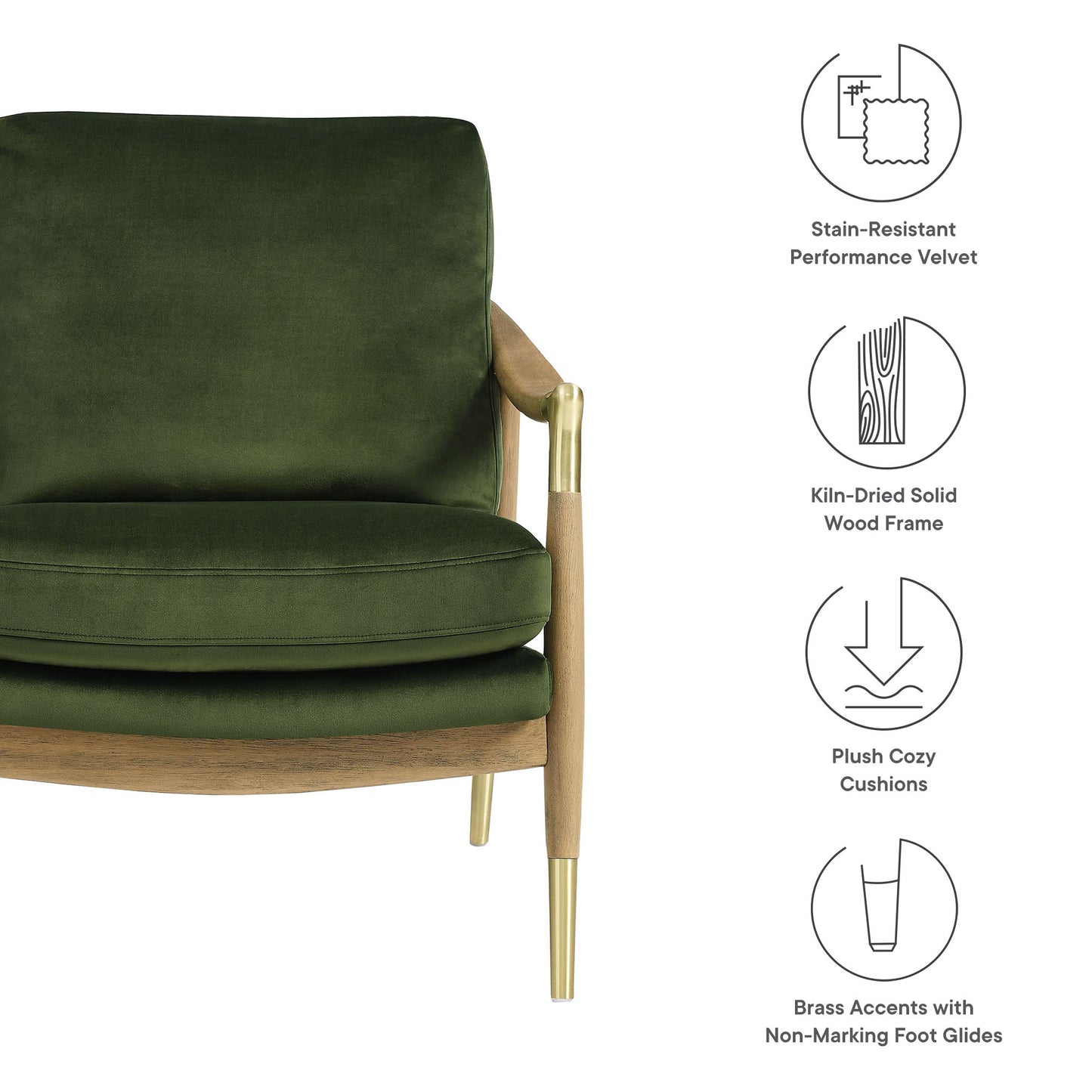 Langford Performance Velvet Accent Armchair by Furniture For America