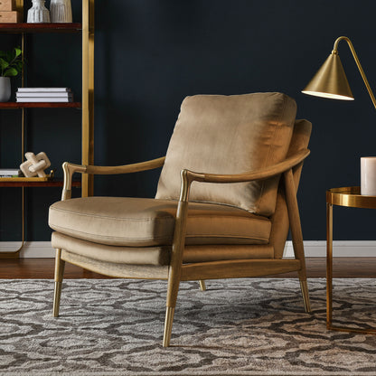 Langford Performance Velvet Accent Armchair by Furniture For America