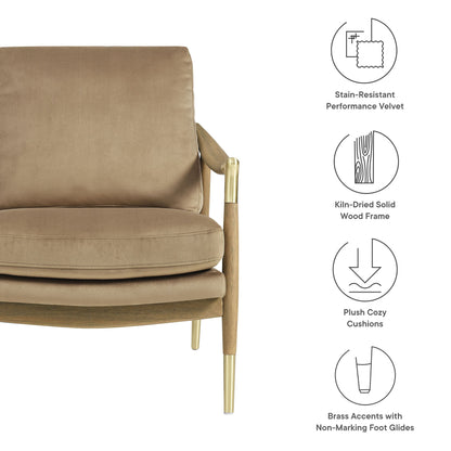 Langford Performance Velvet Accent Armchair by Furniture For America