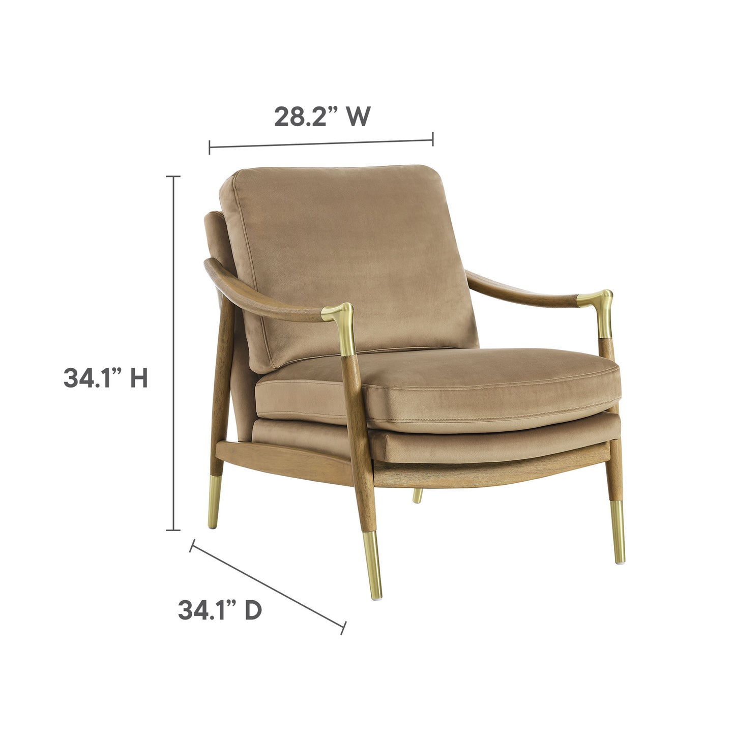 Langford Performance Velvet Accent Armchair by Furniture For America