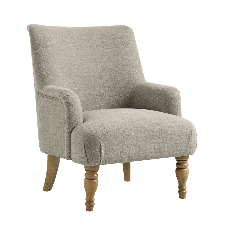 Romilly Fabric Upholstered Accent Armchair in Linen