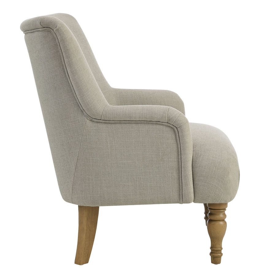 Romilly Fabric Upholstered Accent Armchair in Linen
