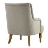 Romilly Fabric Upholstered Accent Armchair in Linen