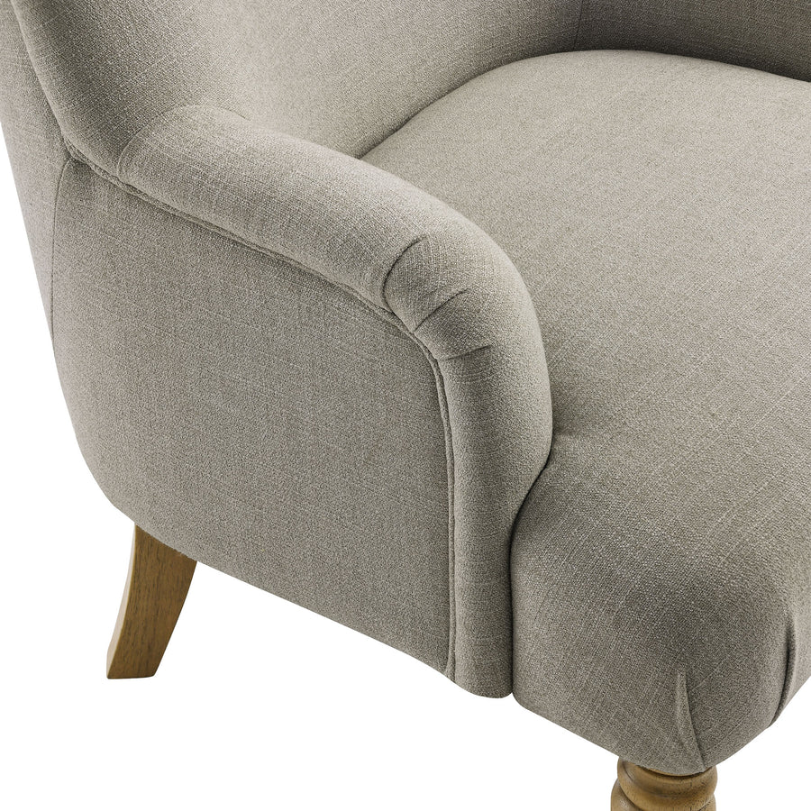 Romilly Fabric Upholstered Accent Armchair in Linen