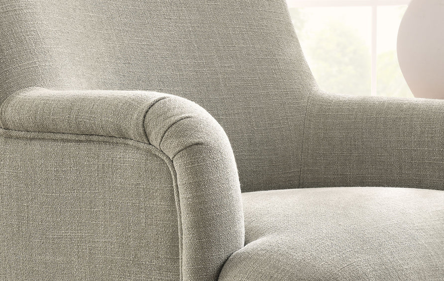 Romilly Fabric Upholstered Accent Armchair in Linen