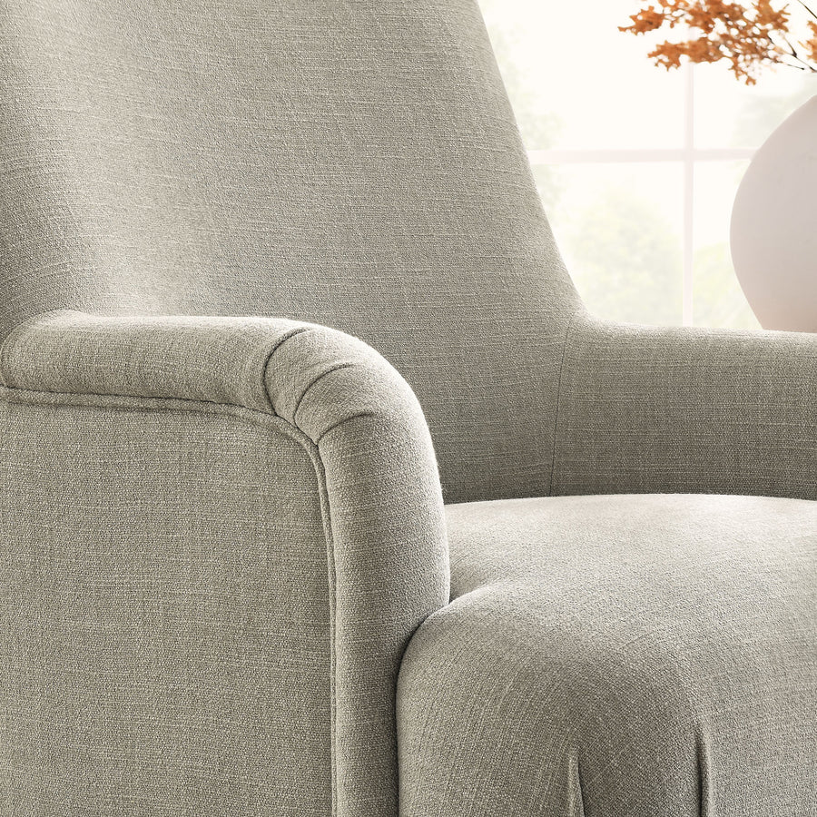 Romilly Fabric Upholstered Accent Armchair in Linen