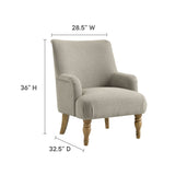 Romilly Fabric Upholstered Accent Armchair in Linen