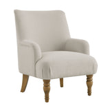 Romilly Fabric Upholstered Accent Armchair in Salt