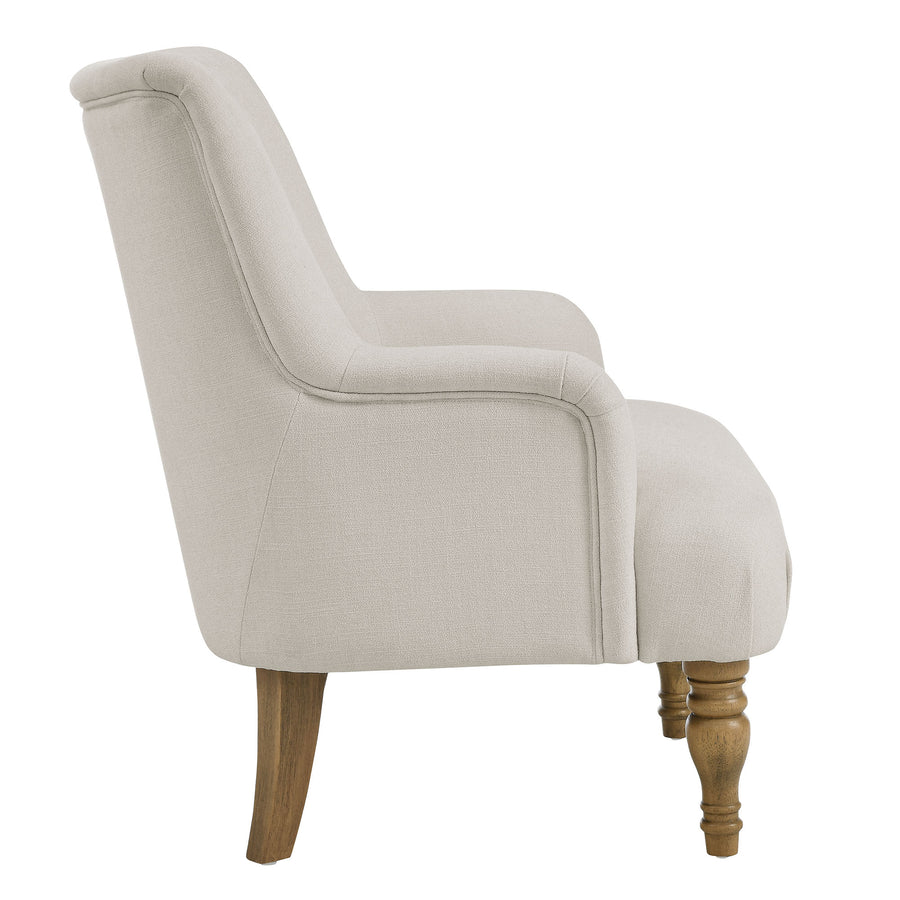 Romilly Fabric Upholstered Accent Armchair in Salt
