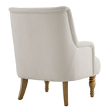 Romilly Fabric Upholstered Accent Armchair in Salt