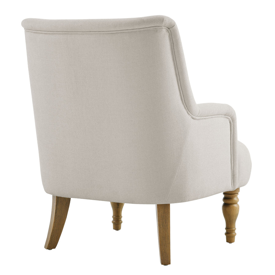Romilly Fabric Upholstered Accent Armchair in Salt