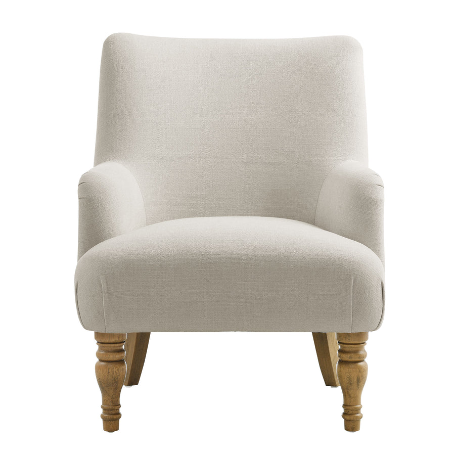 Romilly Fabric Upholstered Accent Armchair in Salt