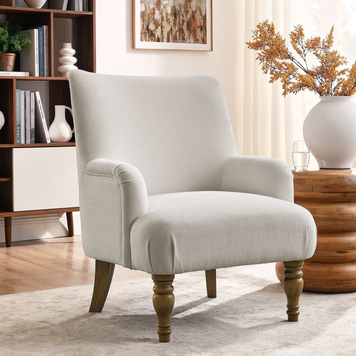 Ellington Fabric Upholstered Accent Armchair by Furniture For America