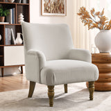 Romilly Fabric Upholstered Accent Armchair in Salt