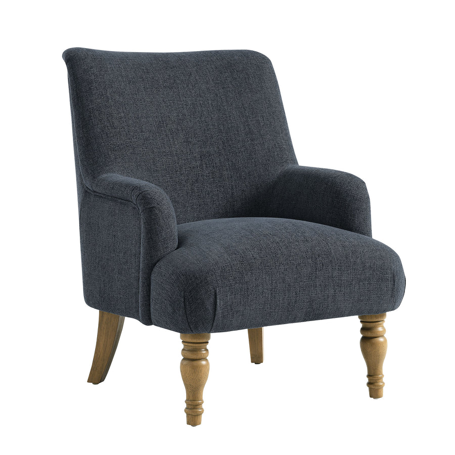 Romilly Fabric Upholstered Accent Armchair in Slate Blue