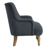 Romilly Fabric Upholstered Accent Armchair in Slate Blue