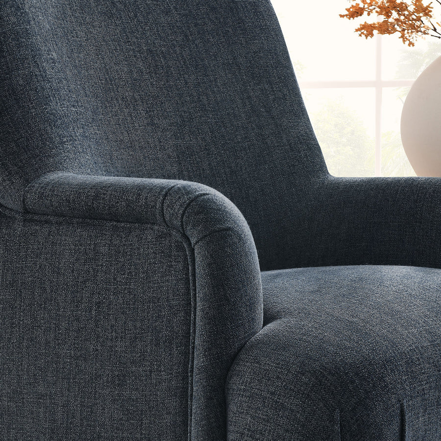 Romilly Fabric Upholstered Accent Armchair in Slate Blue