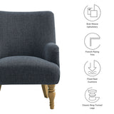 Romilly Fabric Upholstered Accent Armchair in Slate Blue