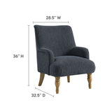 Romilly Fabric Upholstered Accent Armchair in Slate Blue