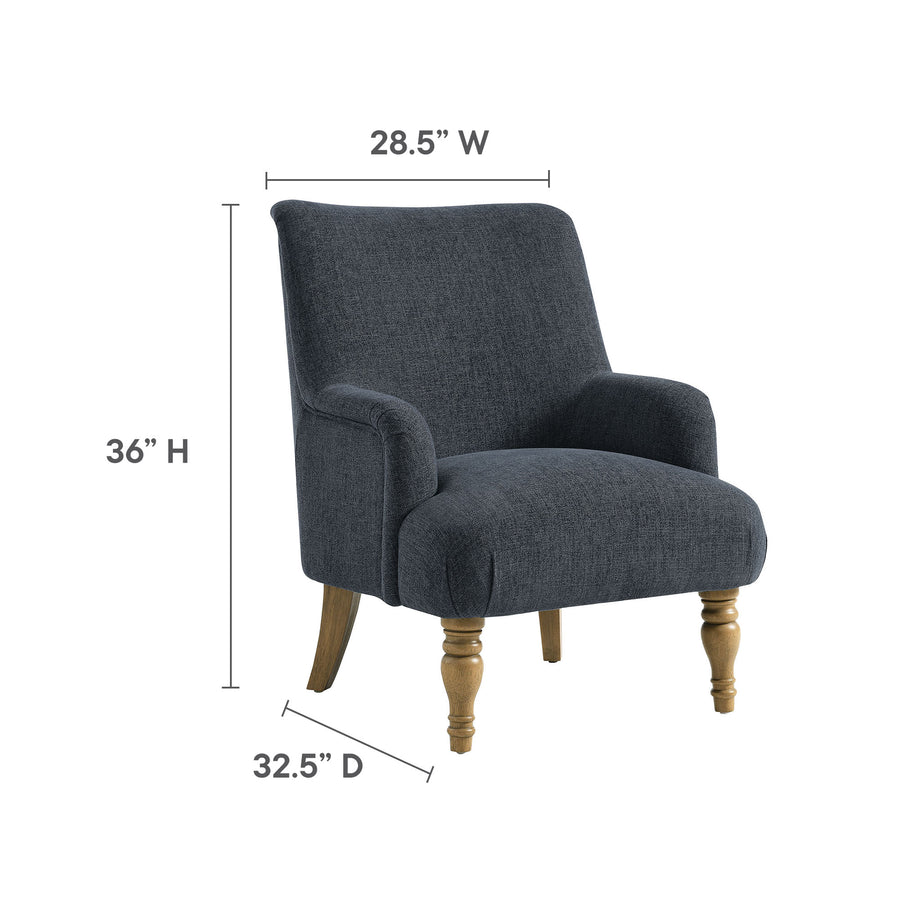 Romilly Fabric Upholstered Accent Armchair in Slate Blue