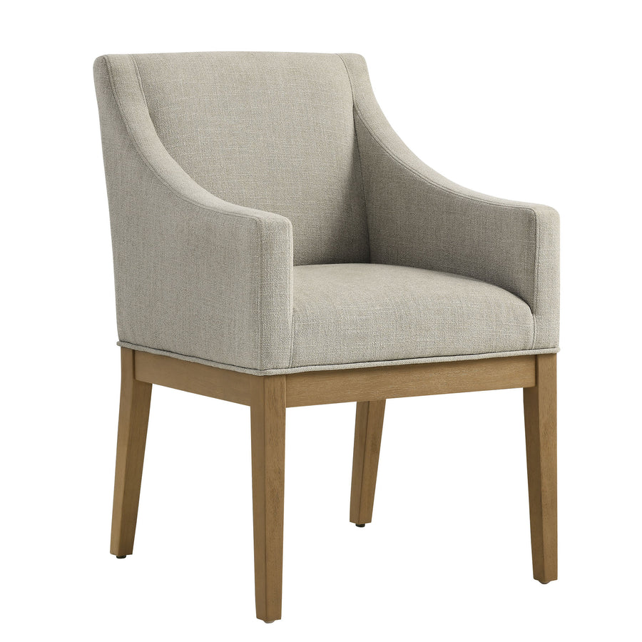 Vivienne Fabric Upholstered Dining Armchair in Linen Natural