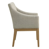 Vivienne Fabric Upholstered Dining Armchair in Linen Natural