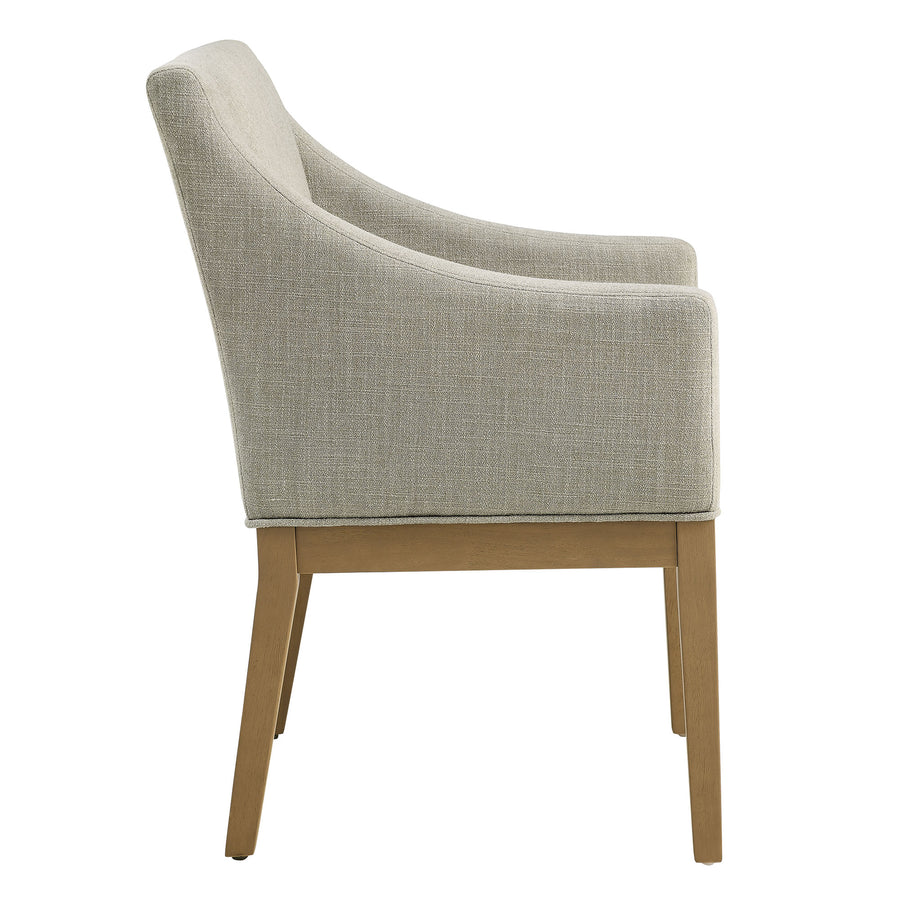 Vivienne Fabric Upholstered Dining Armchair in Linen Natural