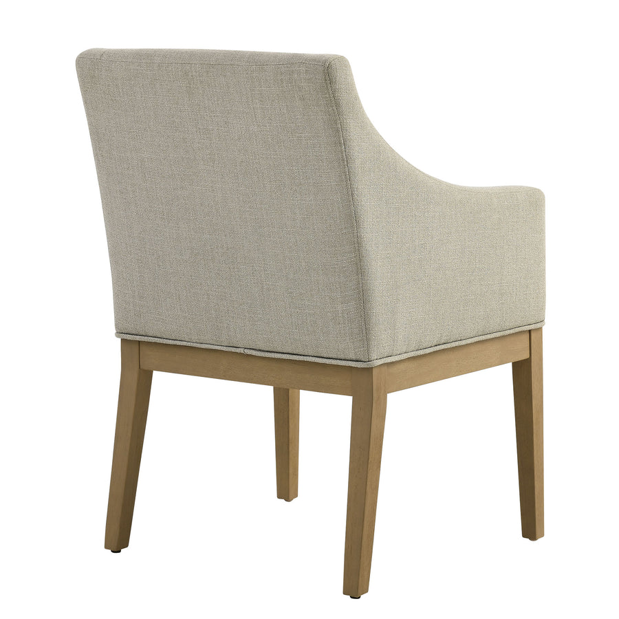 Vivienne Fabric Upholstered Dining Armchair in Linen Natural