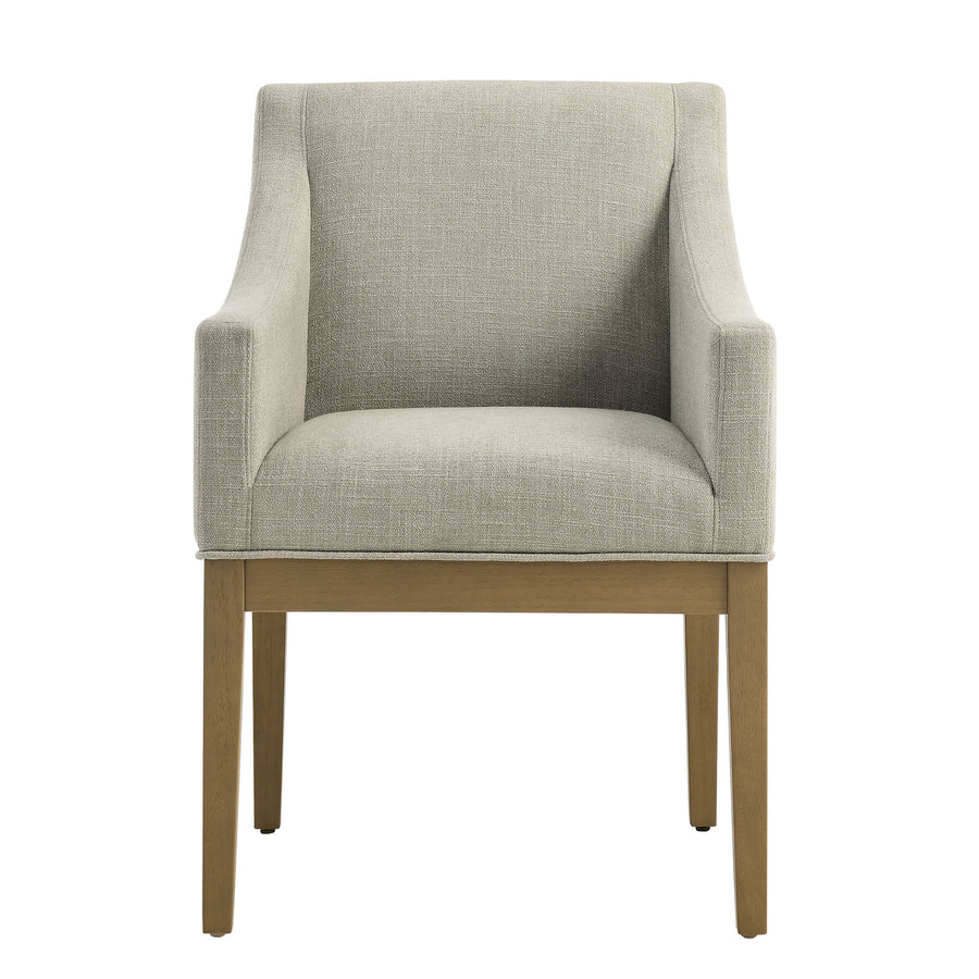 Vivienne Fabric Upholstered Dining Armchair in Linen Natural