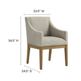 Vivienne Fabric Upholstered Dining Armchair in Linen Natural