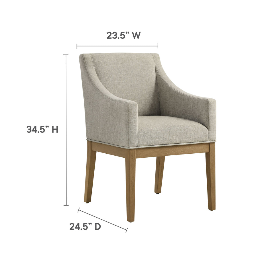 Vivienne Fabric Upholstered Dining Armchair in Linen Natural