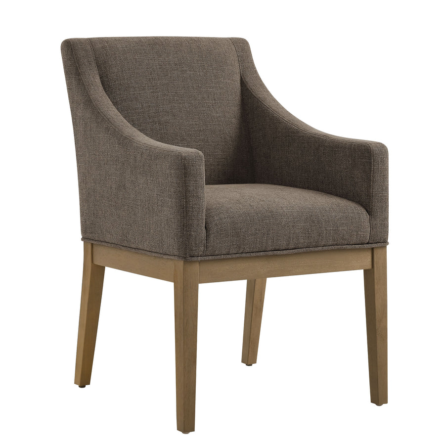 Vivienne Fabric Upholstered Dining Armchair in Mocha Natural