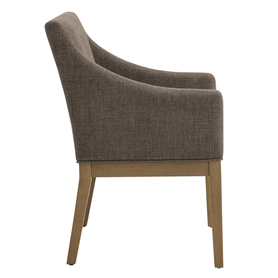 Vivienne Fabric Upholstered Dining Armchair in Mocha Natural