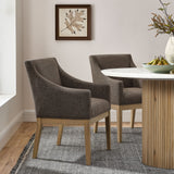 Vivienne Fabric Upholstered Dining Armchair in Mocha Natural