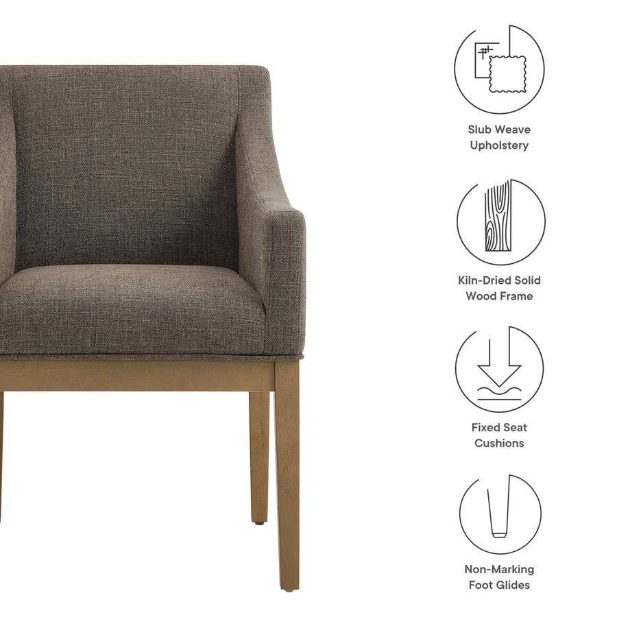 Vivienne Fabric Upholstered Dining Armchair in Mocha Natural