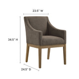 Vivienne Fabric Upholstered Dining Armchair in Mocha Natural