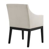 Vivienne Fabric Upholstered Dining Armchair in Salt Black