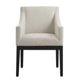 Vivienne Fabric Upholstered Dining Armchair in Salt Black