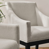 Vivienne Fabric Upholstered Dining Armchair in Salt Black