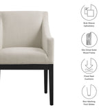 Vivienne Fabric Upholstered Dining Armchair in Salt Black