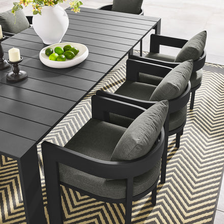Tahoe 9-Piece Outdoor Patio Aluminum Dining Set in Gray Charcoal
