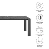 Aspen 9-Piece Outdoor Patio Aluminum Dining Set in Gray Charcoal