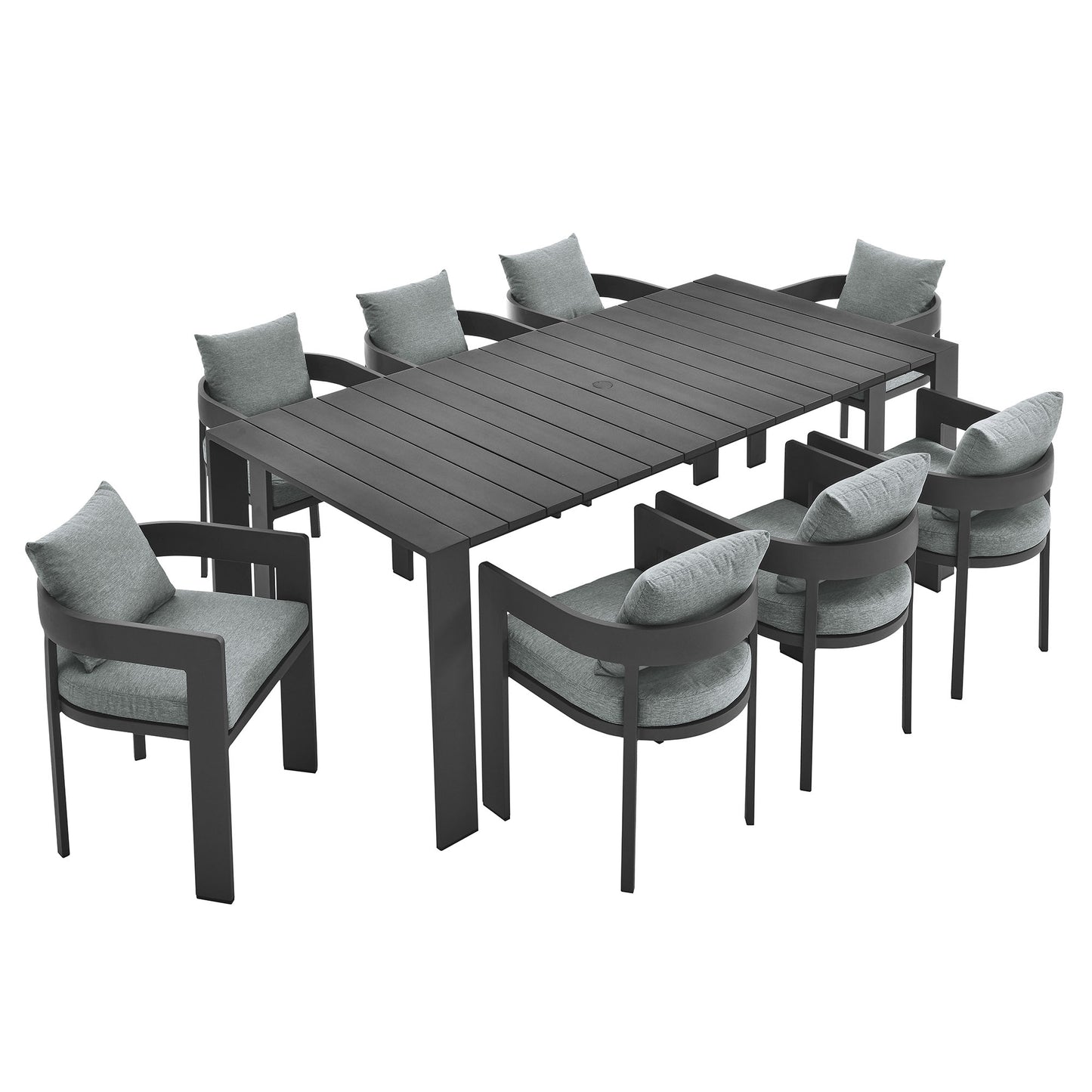 Tahoe 9-Piece Outdoor Patio Aluminum Dining Set by Furniture For America
