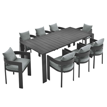 Tahoe 9-Piece Outdoor Patio Aluminum Dining Set by Furniture For America