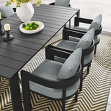 Aspen 9-Piece Outdoor Patio Aluminum Dining Set in Gray Gray